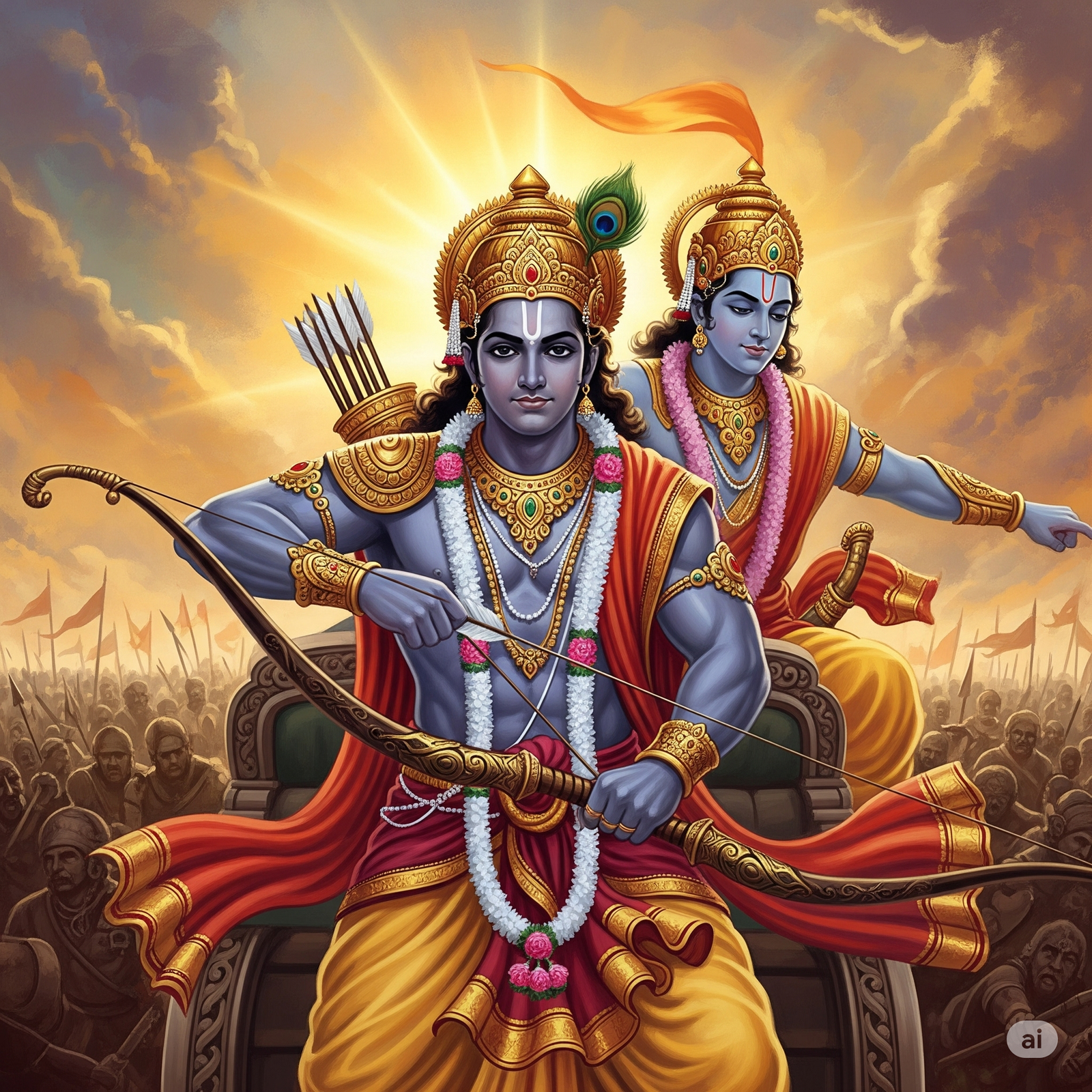 Krishna Guides Arjuna
